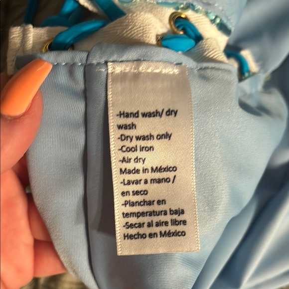 Snowflake Sequin Blue Halter Festival Set - Picture 13 of 13